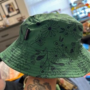 Patagonia Green Floral Kids Bucket Hat